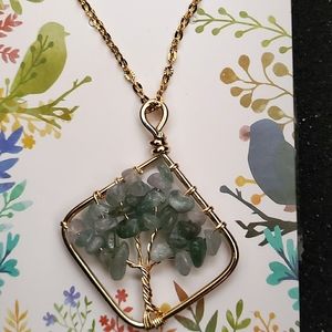 Tree gemstone necklace